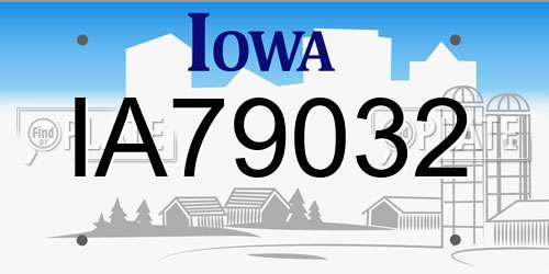 IA79032 Iowa License Plate