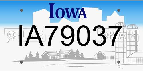 IA79037 Iowa License Plate