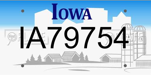IA79754 Iowa License Plate