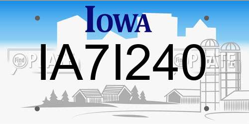 IA7I240 Iowa License Plate