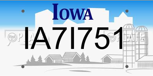IA7I751 Iowa License Plate