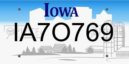 IA7O769 Iowa License Plate