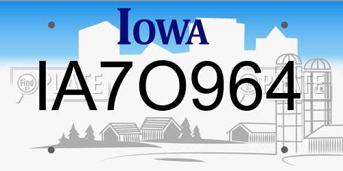 IA7O964 Iowa License Plate
