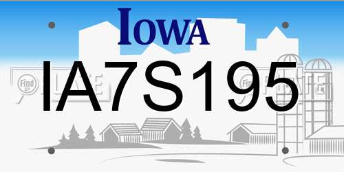 IA7S195 Iowa License Plate