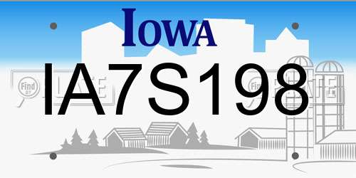 IA7S198 Iowa License Plate