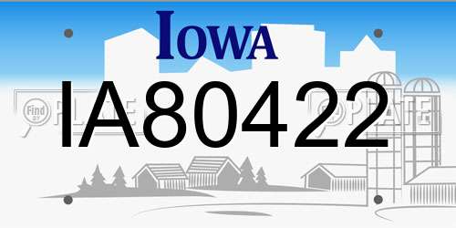 IA80422 Iowa License Plate