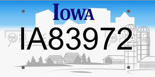 IA83972 Iowa License Plate