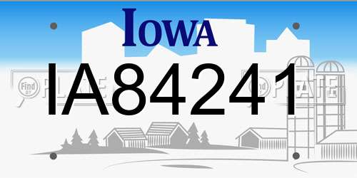 IA84241 Iowa License Plate