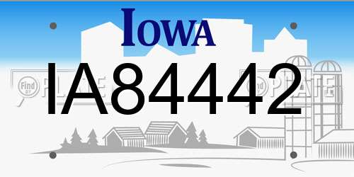 IA84442 Iowa License Plate