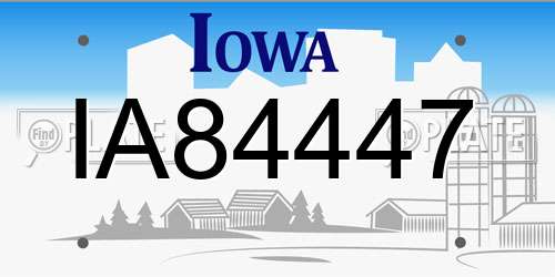 IA84447 Iowa License Plate