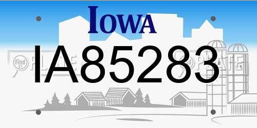 IA85283 Iowa License Plate