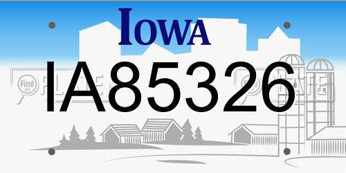 IA85326 Iowa License Plate