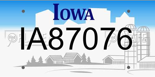 IA87076 Iowa License Plate