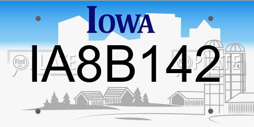 IA8B142 Iowa License Plate
