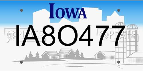 IA8O477 Iowa License Plate