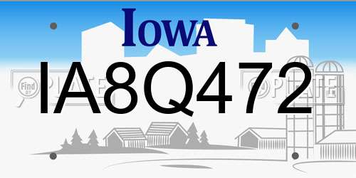 IA8Q472 Iowa License Plate