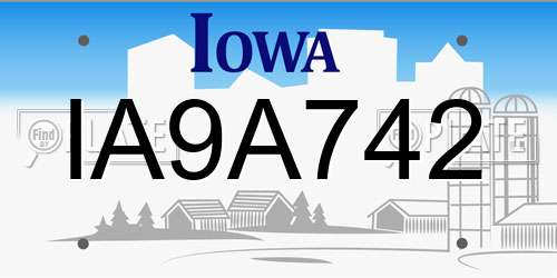 IA9A742 Iowa License Plate