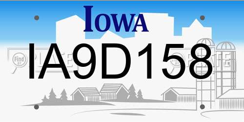 IA9D158 Iowa License Plate