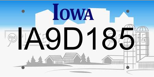 IA9D185 Iowa License Plate