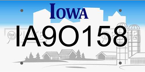 IA9O158 Iowa License Plate