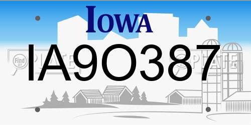 IA9O387 Iowa License Plate