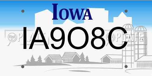 IA9O8C Iowa License Plate