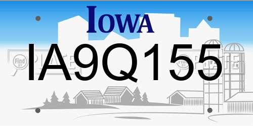 IA9Q155 Iowa License Plate