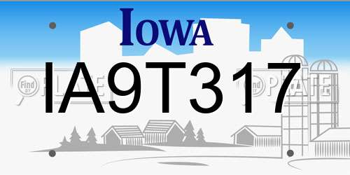 IA9T317 Iowa License Plate