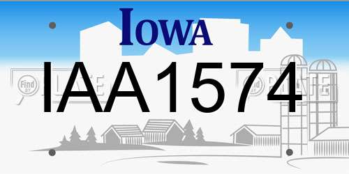 IAA1574 Iowa License Plate