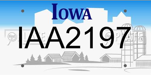 IAA2197 Iowa License Plate