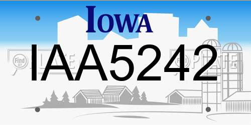 IAA5242 Iowa License Plate