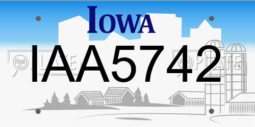 IAA5742 Iowa License Plate
