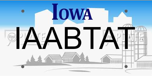IAABTAT Iowa License Plate