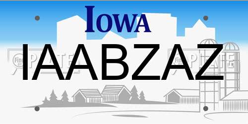 IAABZAZ Iowa License Plate