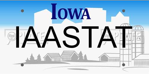 IAASTAT Iowa License Plate