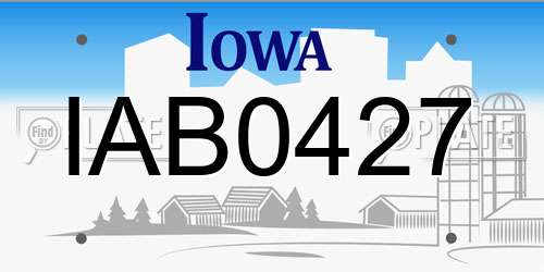 IAB0427 Iowa License Plate