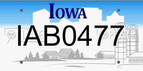 IAB0477 Iowa License Plate