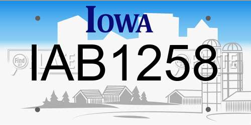 IAB1258 Iowa License Plate
