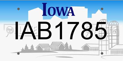 IAB1785 Iowa License Plate