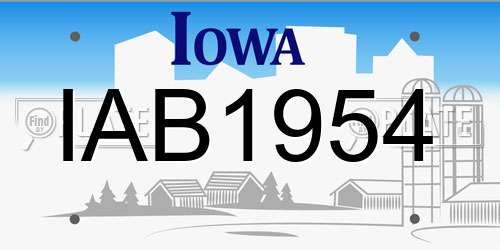 IAB1954 Iowa License Plate