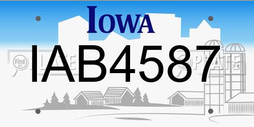 IAB4587 Iowa License Plate