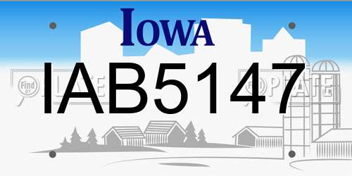 IAB5147 Iowa License Plate