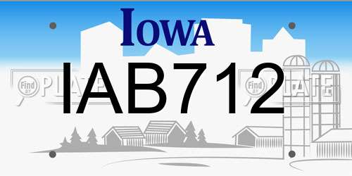 IAB712 Iowa License Plate