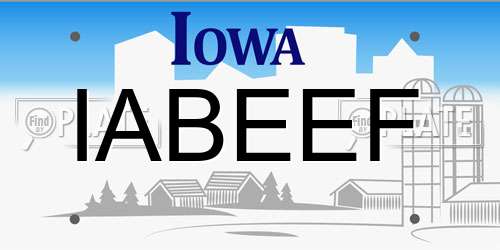 IABEEF Iowa License Plate