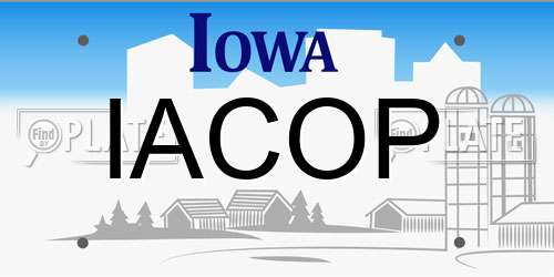IACOP Iowa License Plate
