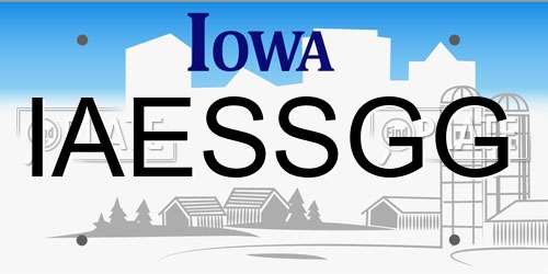 IAESSGG Iowa License Plate