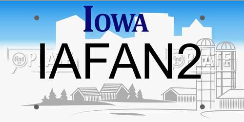 IAFAN2 Iowa License Plate