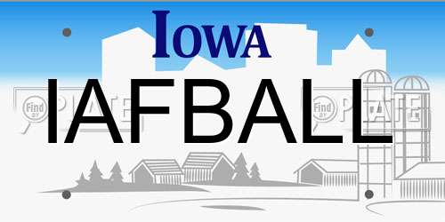 IAFBALL Iowa License Plate