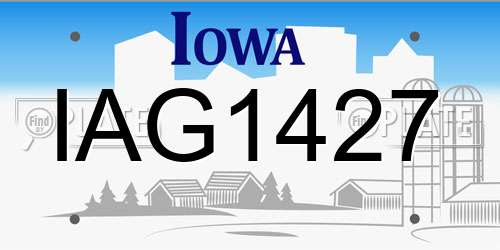 IAG1427 Iowa License Plate