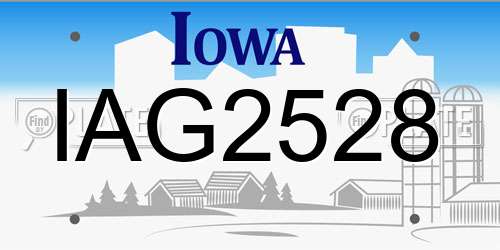 IAG2528 Iowa License Plate